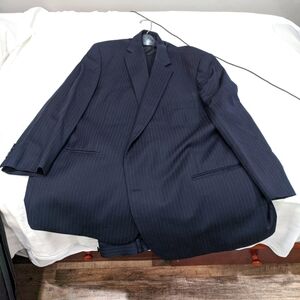 Joseph &Feiss 52R /50 waist black with grey pinstripe suit